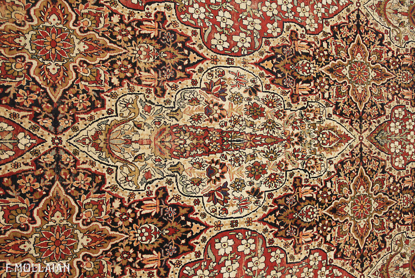 Antique Persian Kerman Ravar Carpet (482x415 cm)